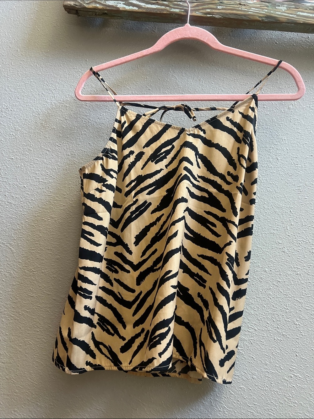 Maurices Black and Beige Zebra-Print Camisole